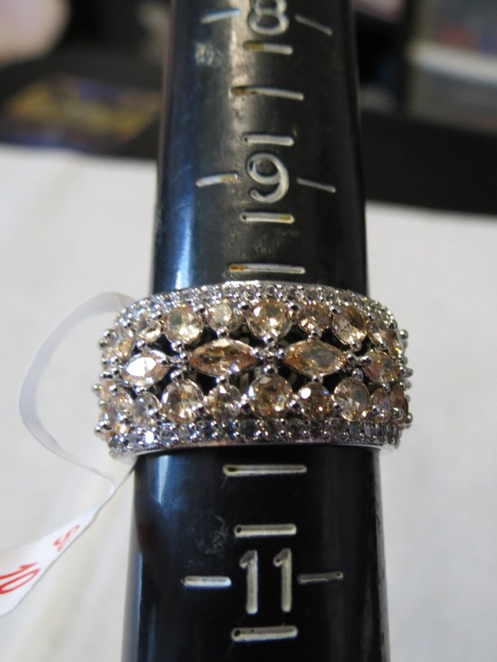 NWT Size 10 Bomb Party Beautifully Blooming Ring RG91167 Smokey Topaz Cubic Zirc